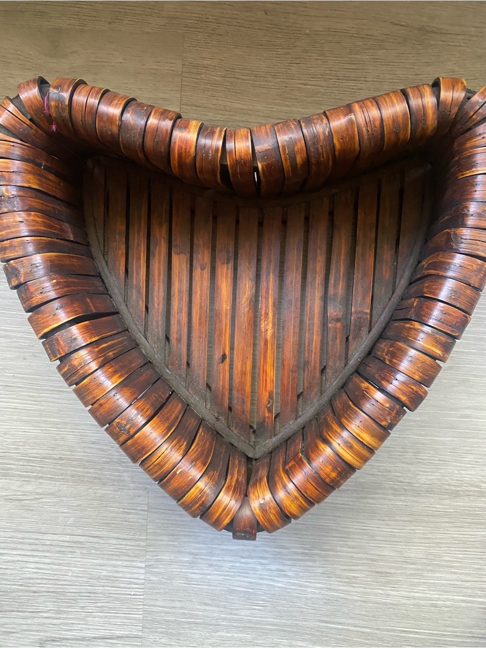 Handcrafted Brown Woven Wood Accent Basket - Home Accents
